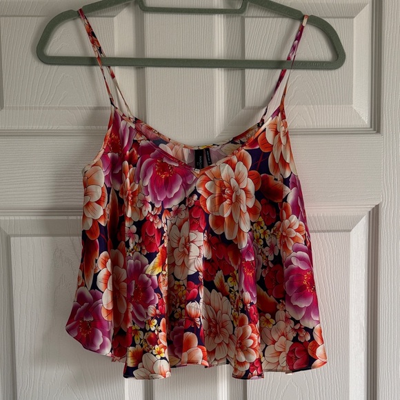Marciano (Guess) 100% Silk Floral Spaghetti Strap Flowy Camisole XS - Picture 5 of 8